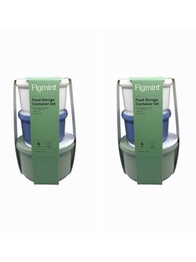 Figmint Food Storage Container Set - 3 Containers with Lids - 2 Sets